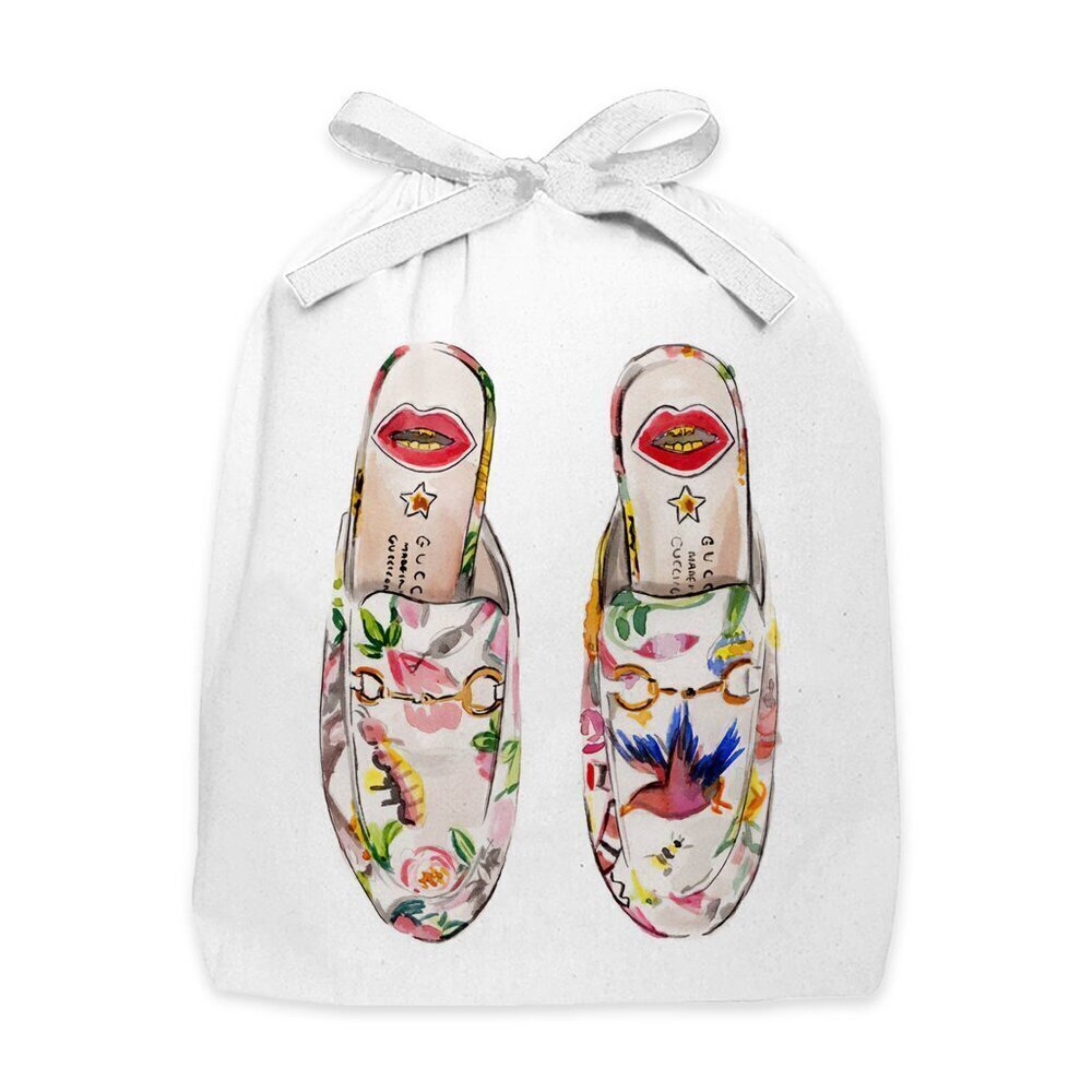 Pack Your Bags - Floral Slides Designer Print Travel Shoe Bags